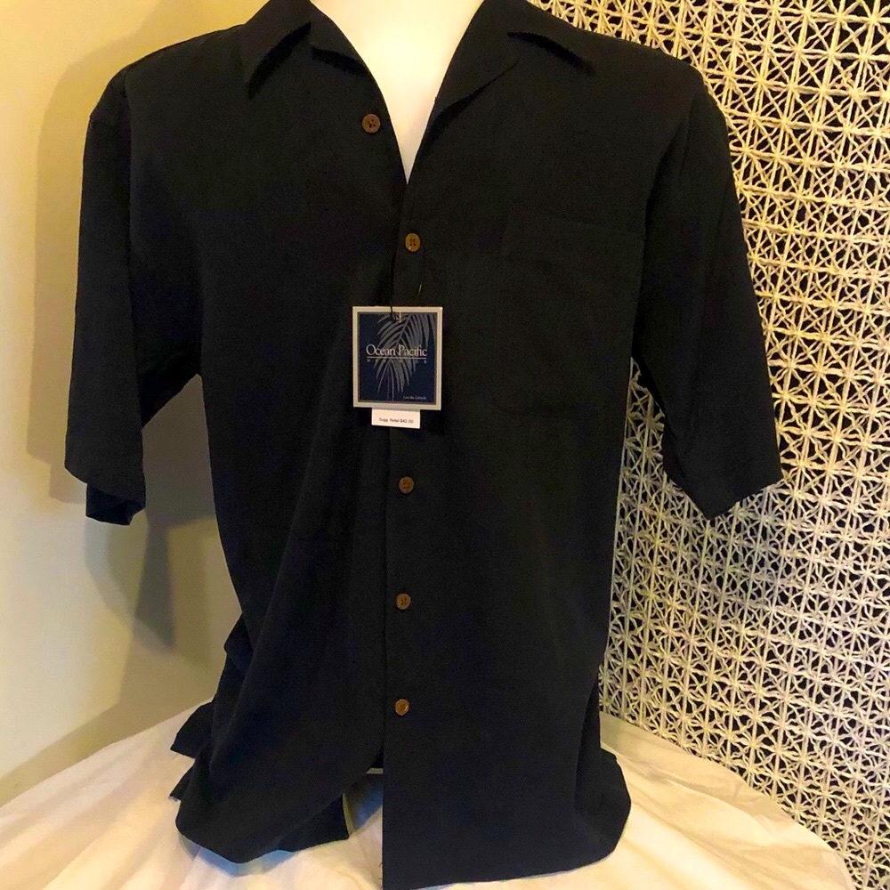 NWT Ocean Pacific Black Washable Silk Large